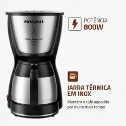 Cafeteira Elétrica Mondial Dolce Arome C-33JT 24 Xícaras Preta/Inox 220V