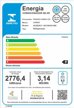 Ar Condicionado Split Teto Fixo Carrier 36.000 Btus Frio 220v