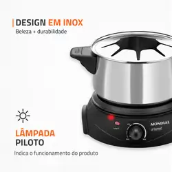 Panela Elétrica de Fondue Elétrico Le Gourmet II FD-02 FONDUE ELÉTRICO-220V-PRETO/PRATA