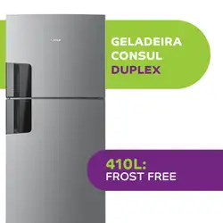 Geladeira Consul Frost Free Duplex com Espaço Flex e Controle Interno de Temperatura 410 litros cor Inox - CRM50FK 220V