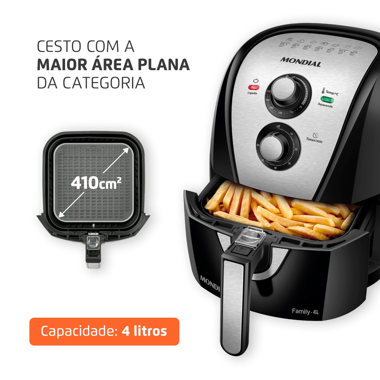 Fritadeira Air Fryer 4 Litros AFN-40-BI Mondial AIR FRYER AFN-40-BI 220V/60HZ .