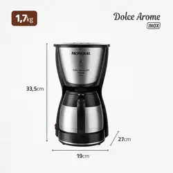 Cafeteira Elétrica Mondial Dolce Arome C-33JT-24X CAFETEIRA-220V-PRETO/INOX