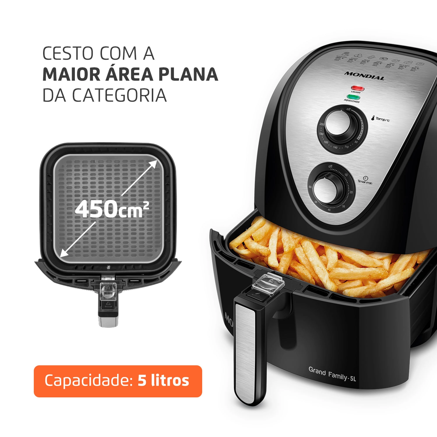 Fritadeira Air Fryer 5 Litros AFN-50-BI Mondial