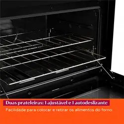 Fogão Brastemp 5 Bocas Cor Inox Com Mesa de Vidro, Turbo Chama e Timer - BFS5XAR BIVOLT