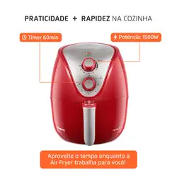 Fritadeira Elétrica Family IV Red AF-32-RI AIR FRYER	-220V-VERMELHO/INOX