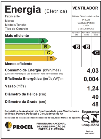 Ventilador de coluna Philco 40cm PVT466 Maxx Force Preto 220v