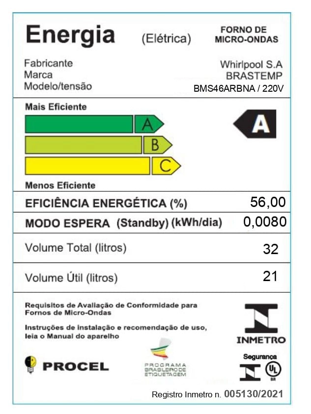 Micro-ondas Brastemp 32 Litros cor cinza espelhado com Menu Gourmet - BMS46AR 220V