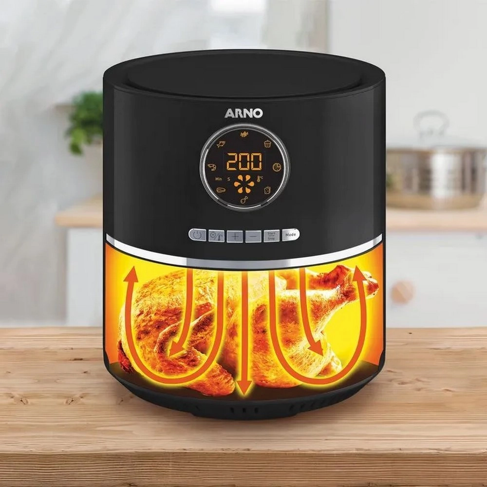 Fritadeira Eletrica Arno Air Fryer Digital Ultra UFRD 4,2L EY1118B2 Preta 220V