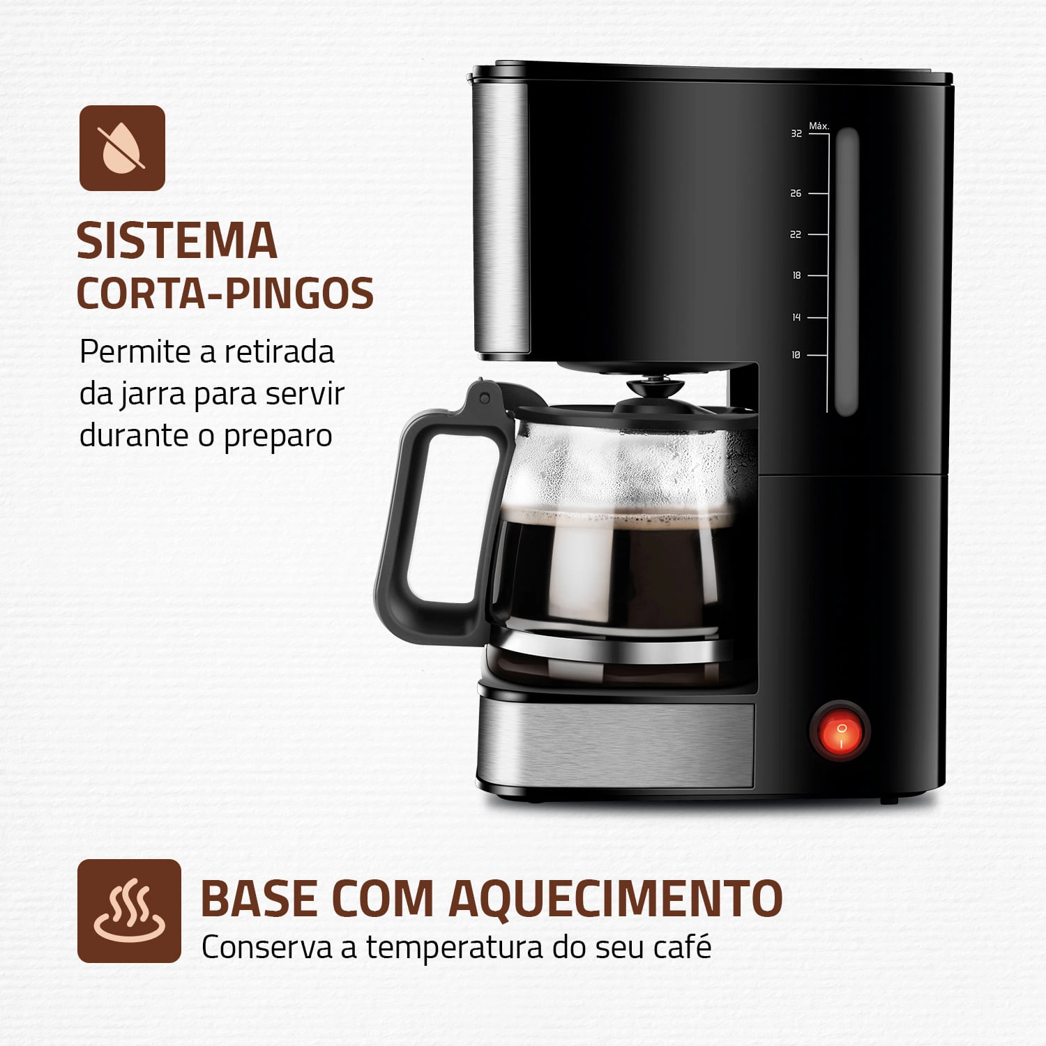 Cafeteira Elétrica Mondial C-44-32X-SI CAFETEIRA C-44-32X-SI 220V/60HZ .