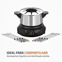 Panela Elétrica de Fondue Elétrico Le Gourmet II FD-02 FONDUE ELÉTRICO-220V-PRETO/PRATA