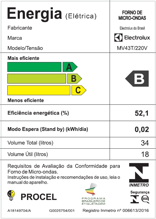 Micro-Ondas Electrolux 34L Preto Pro Series (MV43T) 220V