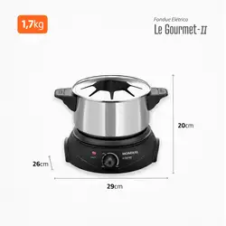 Panela Elétrica de Fondue Elétrico Le Gourmet II FD-02 FONDUE ELÉTRICO-220V-PRETO/PRATA