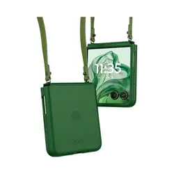 Capa Protetora Original Motorola Com Alça Ajustável Para Razr 50 Ultra Forest Green