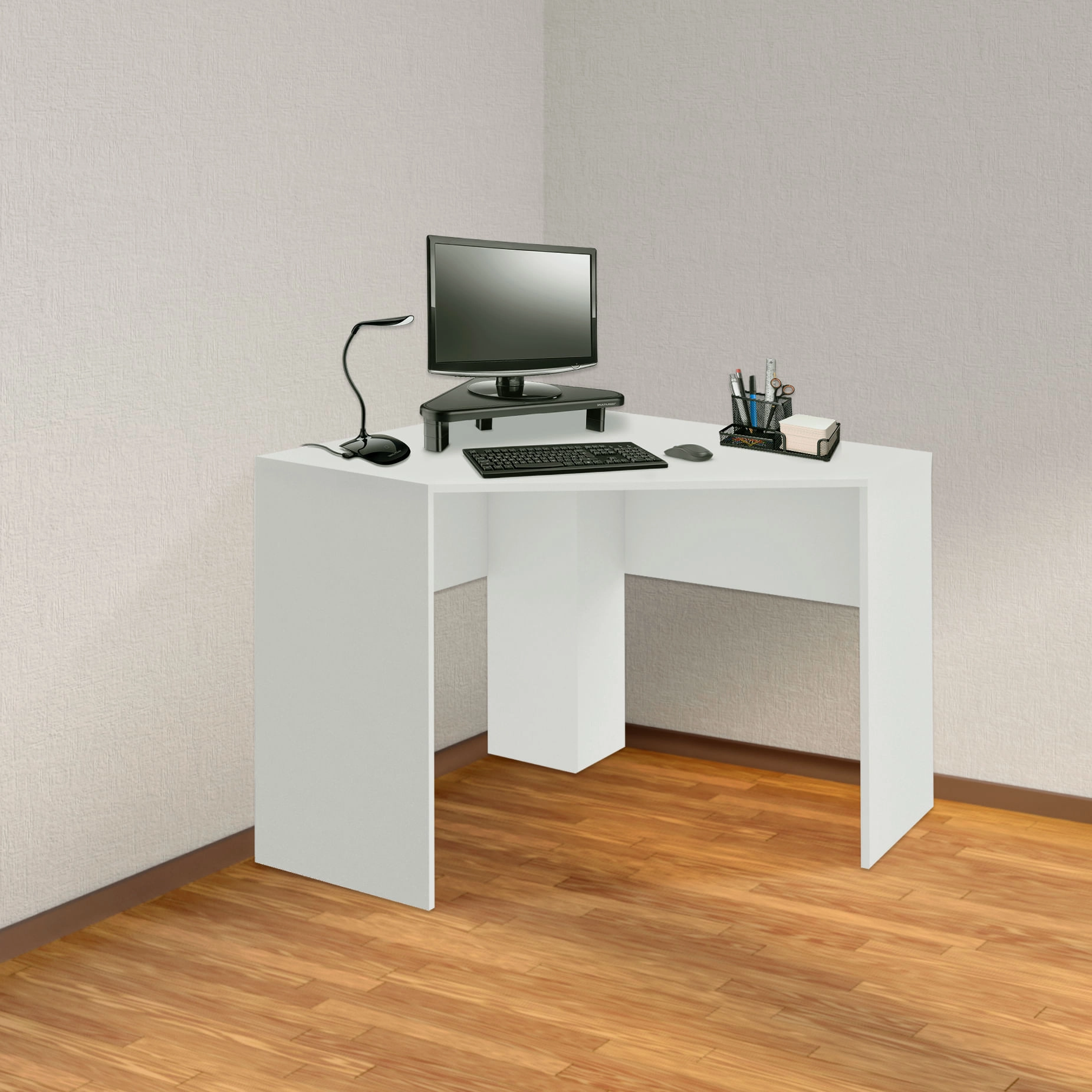 Mesa de Canto para Computador 90x90cm Branco Fosco - EI076 EI076