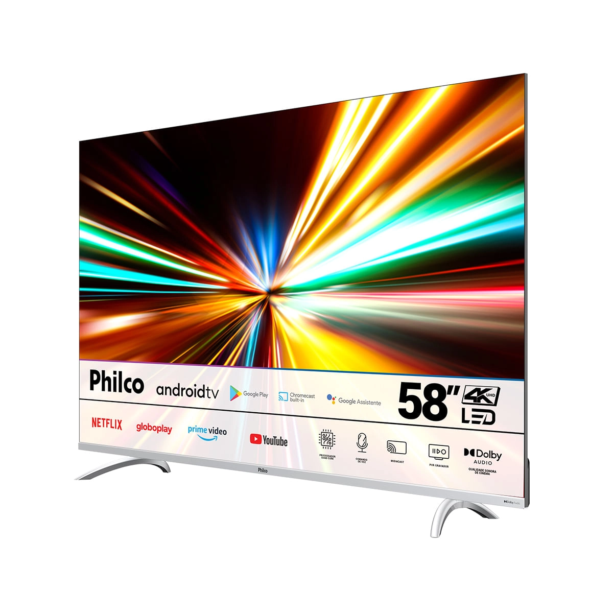 Smart Tv 58” Philco 4K LED PTV58GAGSKSBL Android Dolby Audio Bivolt