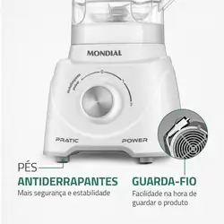 Liquidificador Pratic Power Mondial Branco - L-97-W LIQUIDIFICADOR L-97-W 220V/60Hz