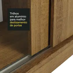 Guarda-Roupa 2 Portas de Correr com Espelho Rustic Max Madesa Cor:Rustic