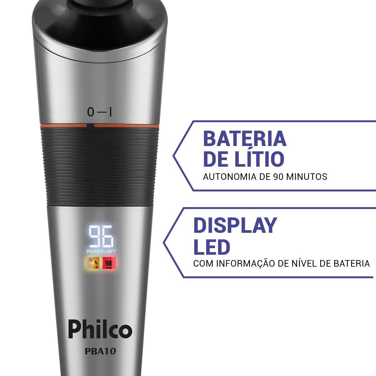 Barbeador e Aparador de pelos Philco 3 em 1 Display Led PBA10 Bivolt