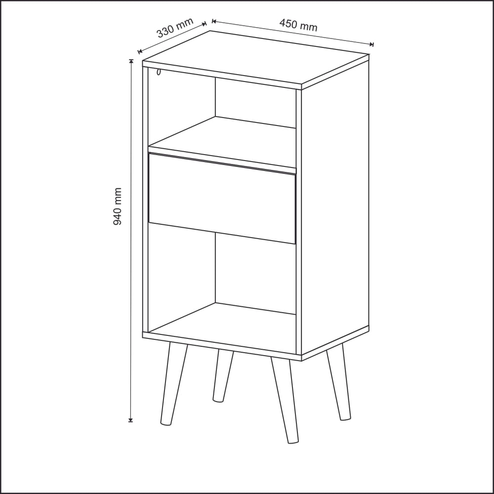 Estante com 1 Gaveta Multimóveis CR25009 Natural/Off White