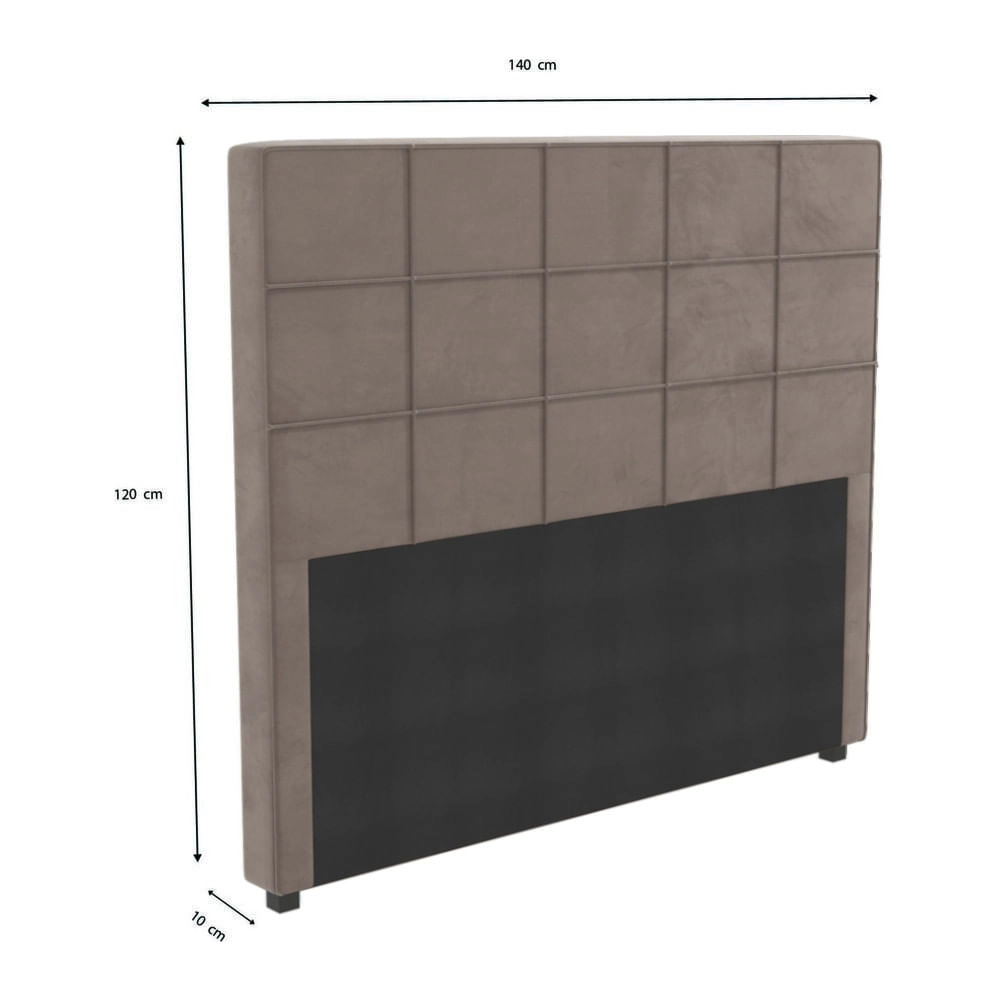 Cabeceira Estofada Casal 140cm Multimóveis CR35160 Cinza