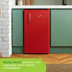 Frigobar Consul Retrô 117 Litros Vermelho Carmim - CRA12AV 220v