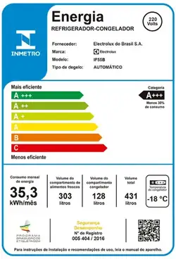 Geladeira Electrolux Top Freezer Frost Free 431 Litros Efficient Black Inox Look com Tecnologia Autosense (IF55B) 220V