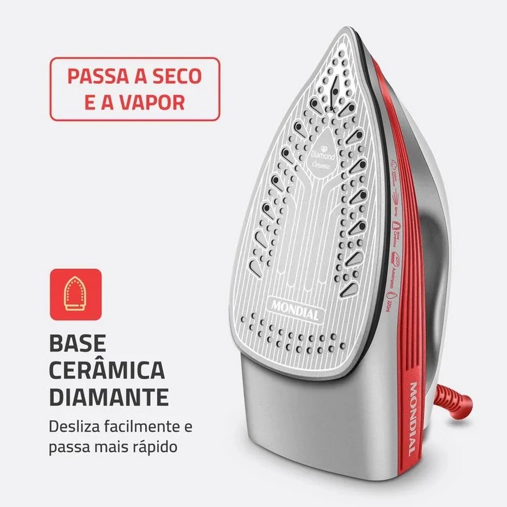 Ferro De Passar  A Vapor Mondial FVN-01-O Branco Coral 220v