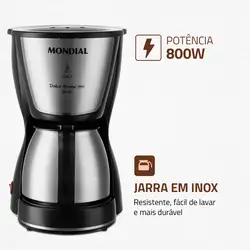 Cafeteira Elétrica Mondial Dolce Arome C-37JI-30X CAFETEIRA-220V-PRETO/INOX