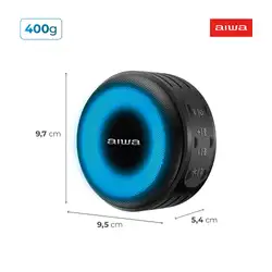 Caixa de Som Speaker AIWA SP-02 10W BT 16H IP65 RGB USB TWS MINI SPEAKER AWS-SP-02 BIV.