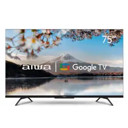 TV LED Smart 75 Aiwa 4K Ultra HD AWSTV75BL01G Google TV Borda Ultrafina 4 HDMI Preto Bivolt