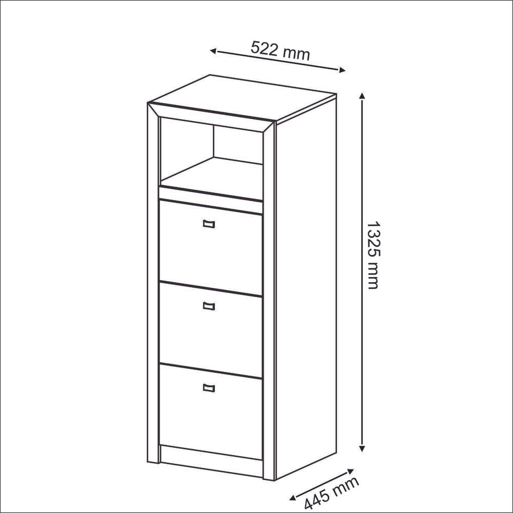 Gaveteiro para Pasta Suspensa com 3 Gavetas Multimóveis CR25026 Branco