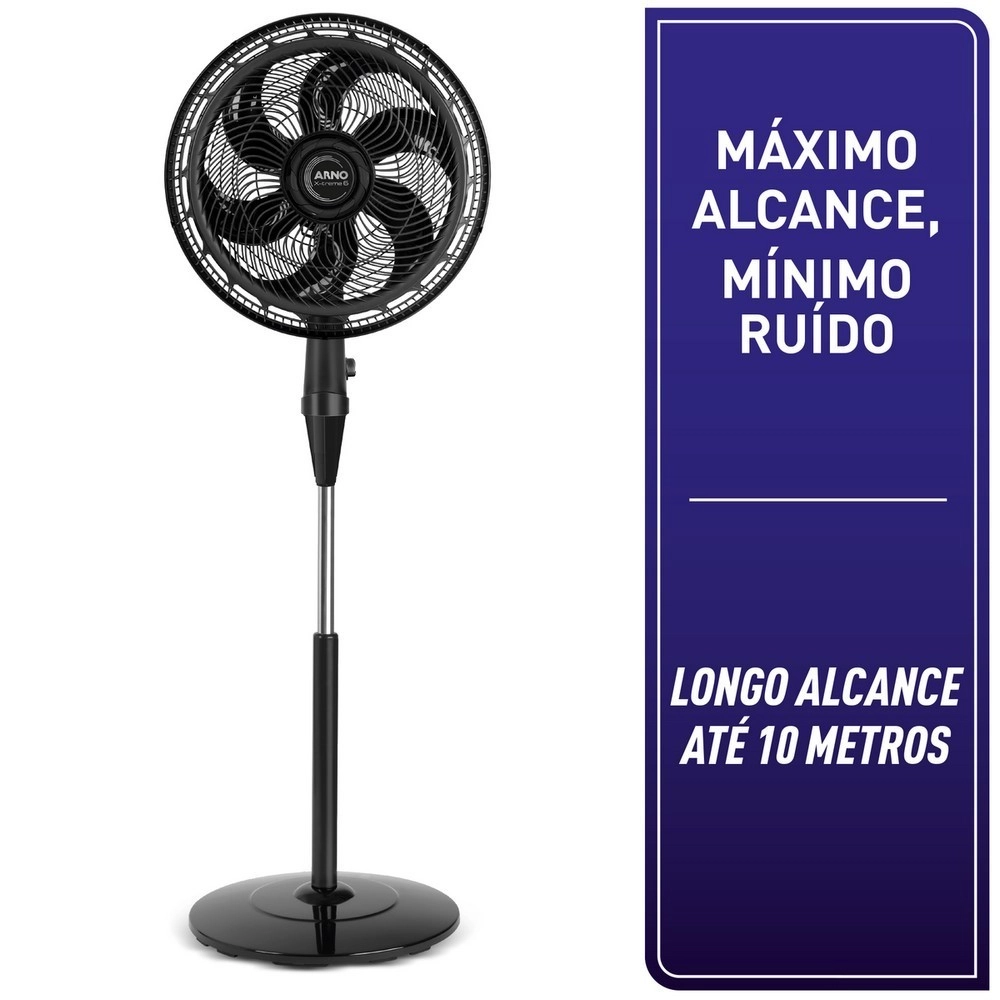 Ventilador de Coluna Arno 40CM X-treme 6 VE6C VE2480B4 6 Pás 140W Preto 220V