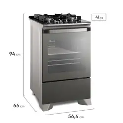 Fogão 4 bocas Electrolux Cinza Expert com Função Air fryer, Mesa de vidro e PerfectCook360 (FE4AP) 220V