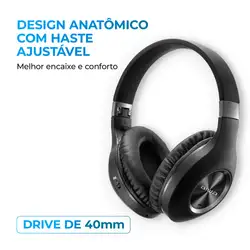 Fone de Ouvido Headphone AIWA HP-02-B BT ANC Alta Definição FONE DE OUVIDO AWS-HP-02-B BIVOLT