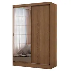 Guarda-Roupa 2 Portas de Correr com Espelho Rustic Max Madesa Cor:Rustic