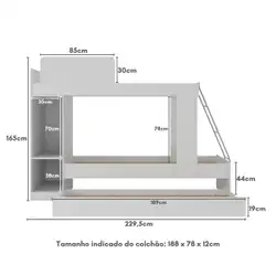 Treliche para colchão 78x188cm Sundae Multimóveis BB329 Branco