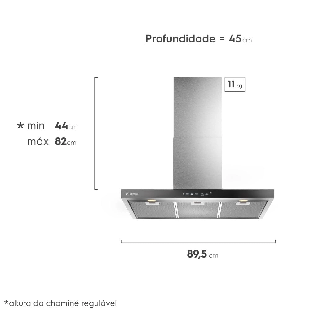 Coifa de Parede Electrolux 90cm Experience com Hob2Hood (CE9TF) 220V