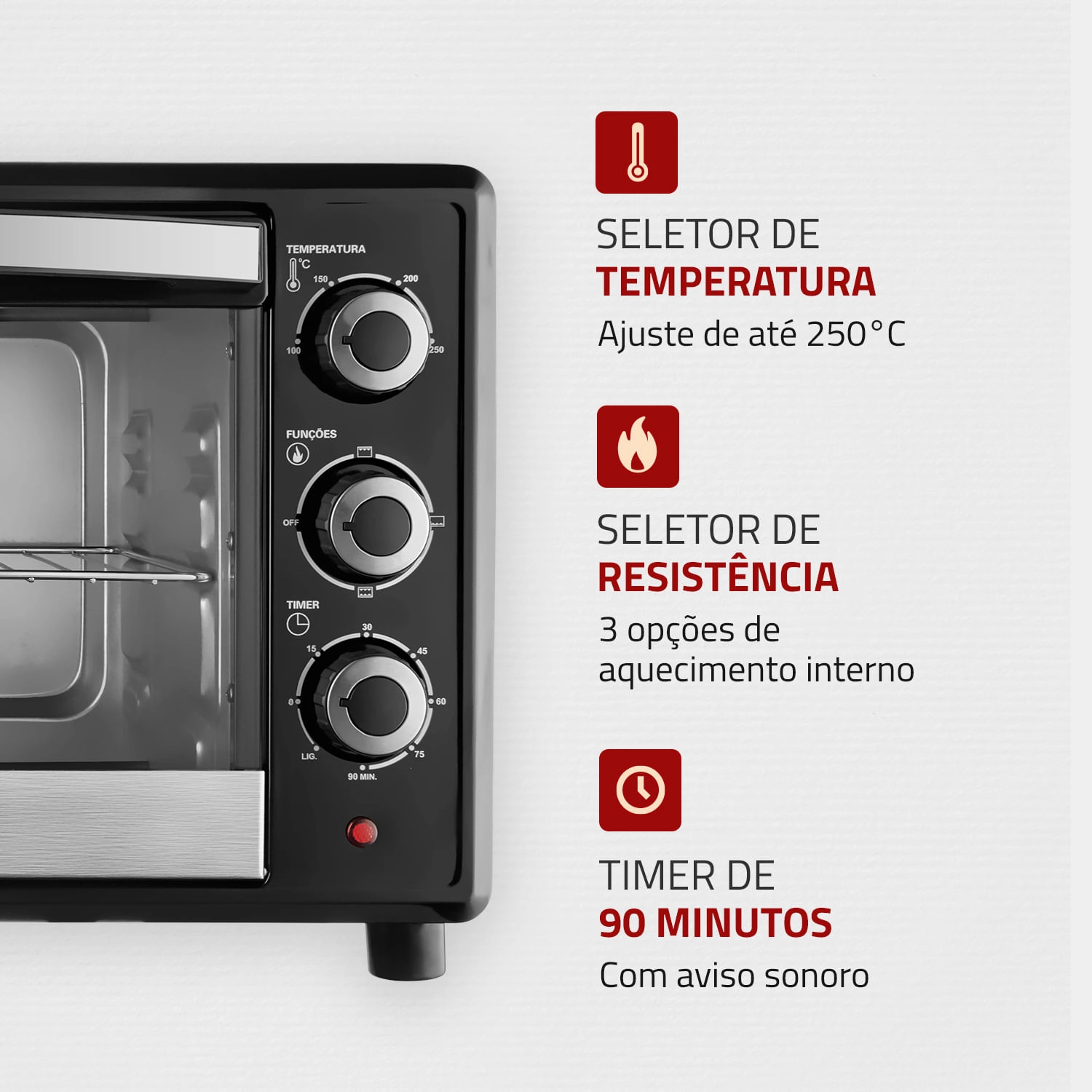 Forno Elétrico 42L Family II Mondial Preto/Inox  FR-42 FORNO ELÉTRICO FR-42 220V/60Hz