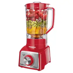 Liquidificador Turbo Mondial  Inox Red L-1000 RI LIQUIDIFICADOR-220V-VERMELHO/INOX