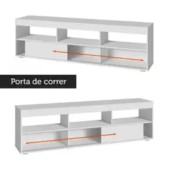 Rack com Painel para TV até 65 Polegadas Branco Orlando Madesa Cor:Branco