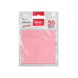 Bloco Adesivo Pet Rosa Pastel Transparente 75x75mm 50 Folhas Keep - EI152 EI152