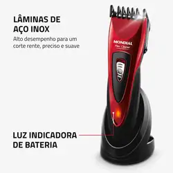 Cortador de Cabelos Mondial Flex Clipper CR-04 CORTADOR CABELO-BIV-VERMELHO/PRETO