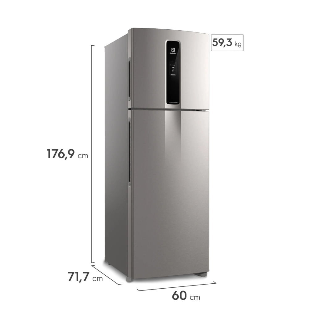 Geladeira Electrolux Frost Free Duplex Efficient com AutoSense cor Inox Look 390L (IF43S) 220V