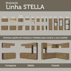 Armário Aéreo Madesa Stella 60 cm 1 Porta Basculante Rustic Cor:Rustic