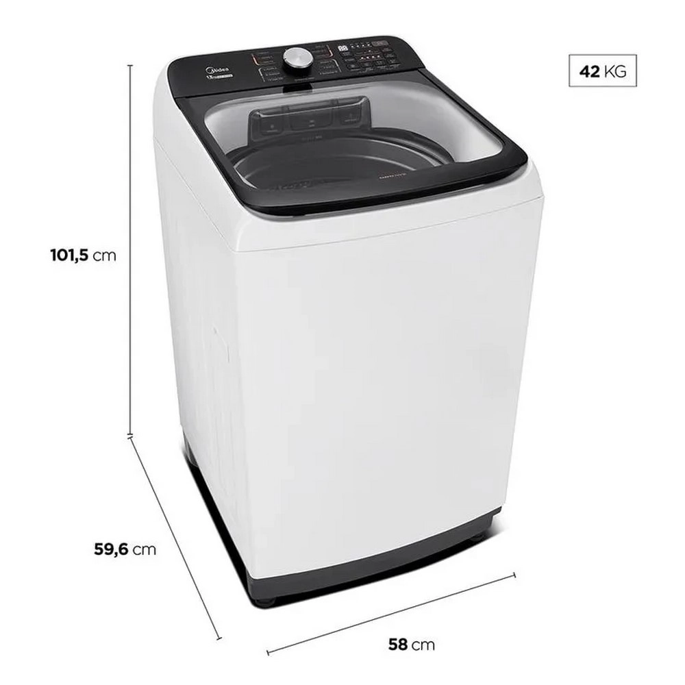 Máquina de Lavar Midea MA512W130A/WKBR05 Wave Agitator 13kg Branca 220V