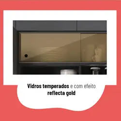 Cozinha Completa Telasul Emília 5 Peças 2 Portas com Vidro e Nicho Telasul