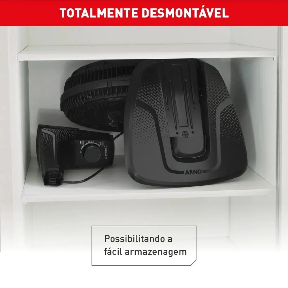 Ventilador de Mesa Arno 40CM X-treme 7 VE70 VE3700B4 7 Pas 150W Preto 220V