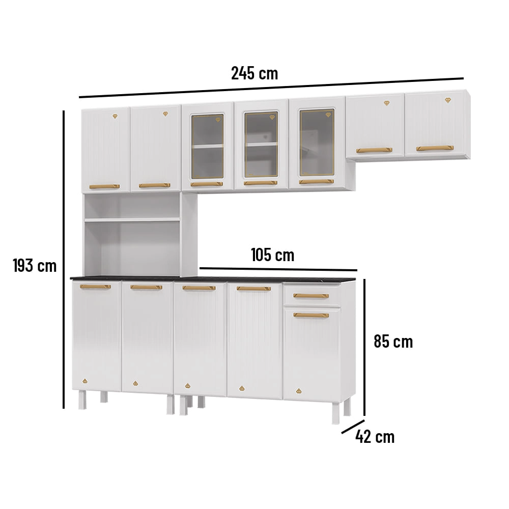 Cozinha de Aço Compacta Telasul Diamante 4Pçs C/ Kit Telasul