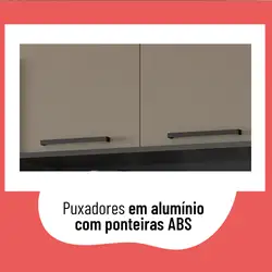 Cozinha Completa Telasul Caiena Com Iluminação 4 Peças Com Balcão Para Pia e Paneleiro para Forno e Micro-Ondas Telasul