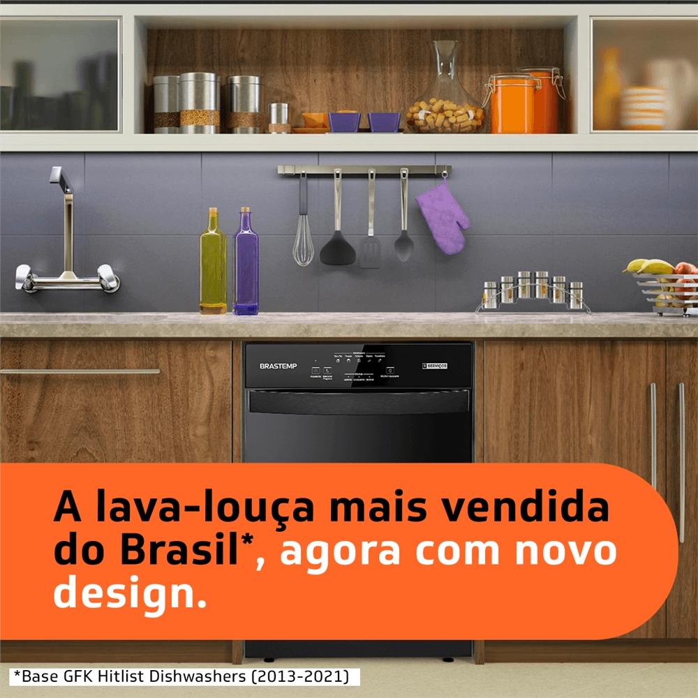 Lava Louças Brastemp 8 Serviços Preta - BLF08AE 220v